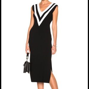 RAG & BONE | Daphne Deep V-Neck Sleeveless Midi Sweater dress navy/White XS 0/2
